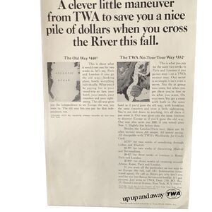 Vintage 1968 TWA Up Up and Away Ad Advertisement